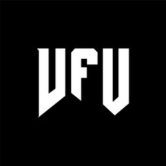 VFU letter logo design for technology company. VFU logo design black and white color combination. VFU logo, VFU vector, VFU design, VFU icon, VFU alphabet. VFU typography logo design.