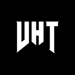 VHT letter logo design for technology company. VHT logo design black and white color combination. VHT logo, VHT vector, VHT design, VHT icon, VHT alphabet. VHT typography logo design.