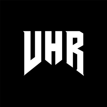 VHR letter logo design for technology company. VHR logo design black and white color combination. VHR logo, VHR vector, VHR design, VHR icon, VHR alphabet. VHR typography logo design.