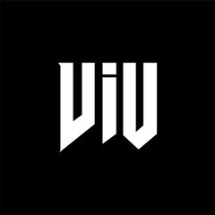 VIU letter logo design for technology company. VIU logo design black and white color combination. VIU logo, VIU vector, VIU design, VIU icon, VIU alphabet. VIU typography logo design.