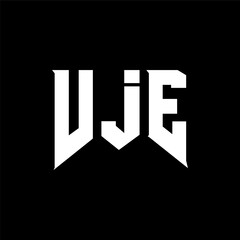 VJE letter logo design for technology company. VJE logo design black and white color combination. VJE logo, VJE vector, VJE design, VJE icon, VJE alphabet. VJE typography logo design.