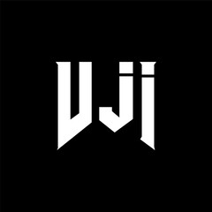 VJI letter logo design for technology company. VJI logo design black and white color combination. VJI logo, VJI vector, VJI design, VJI icon, VJI alphabet. VJI typography logo design.