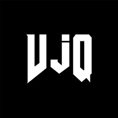VJQ letter logo design for technology company. VJQ logo design black and white color combination. VJQ logo, VJQ vector, VJQ design, VJQ icon, VJQ alphabet. VJQ typography logo design.