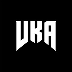 VKA letter logo design for technology company. VKA logo design black and white color combination. VKA logo, VKA vector, VKA design, VKA icon, VKA alphabet. VKA typography logo design.