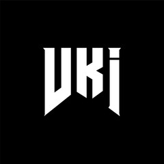 VKI letter logo design for technology company. VKI logo design black and white color combination. VKI logo, VKI vector, VKI design, VKI icon, VKI alphabet. VKI typography logo design.