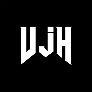 VJH letter logo design for technology company. VJH logo design black and white color combination. VJH logo, VJH vector, VJH design, VJH icon, VJH alphabet. VJH typography logo design.
