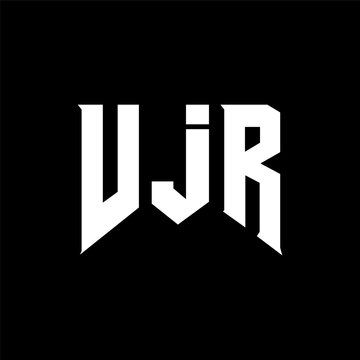 VJR letter logo design for technology company. VJR logo design black and white color combination. VJR logo, VJR vector, VJR design, VJR icon, VJR alphabet. VJR typography logo design.