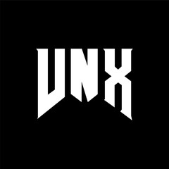 VNX letter logo design for technology company. VNX logo design black and white color combination. VNX logo, VNX vector, VNX design, VNX icon, VNX alphabet. VNX typography logo design.