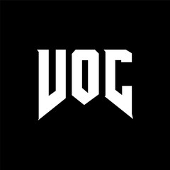 VOC letter logo design for technology company. VOC logo design black and white color combination. VOC logo, VOC vector, VOC design, VOC icon, VOC alphabet. VOC typography logo design.