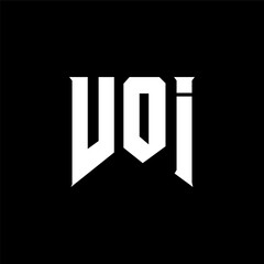 VOI letter logo design for technology company. VOI logo design black and white color combination. VOI logo, VOI vector, VOI design, VOI icon, VOI alphabet. VOI typography logo design.
