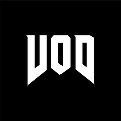 VOD letter logo design for technology company. VOD logo design black and white color combination. VOD logo, VOD vector, VOD design, VOD icon, VOD alphabet. VOD typography logo design.