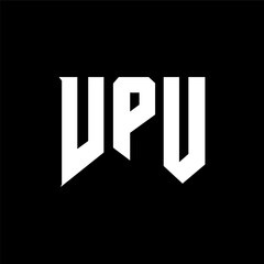 VPU letter logo design for technology company. VPU logo design black and white color combination. VPU logo, VPU vector, VPU design, VPU icon, VPU alphabet. VPU typography logo design.
