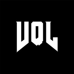 VQL letter logo design for technology company. VQL logo design black and white color combination. VQL logo, VQL vector, VQL design, VQL icon, VQL alphabet. VQL typography logo design.