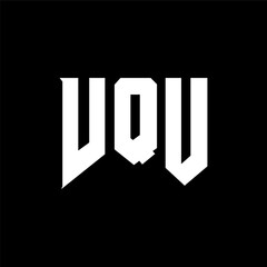 VQU letter logo design for technology company. VQU logo design black and white color combination. VQU logo, VQU vector, VQU design, VQU icon, VQU alphabet. VQU typography logo design.