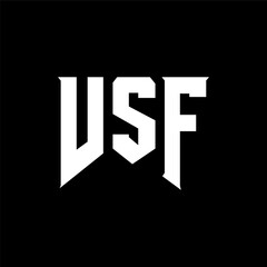 VSF letter logo design for technology company. VSF logo design black and white color combination. VSF logo, VSF vector, VSF design, VSF icon, VSF alphabet. VSF typography logo design.