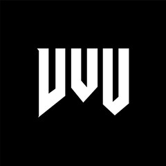VVU letter logo design for technology company. VVU logo design black and white color combination. VVU logo, VVU vector, VVU design, VVU icon, VVU alphabet. VVU typography logo design.