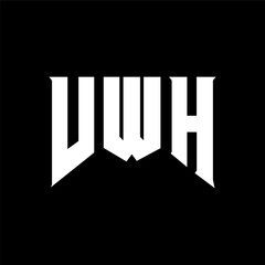 VWH letter logo design for technology company. VWH logo design black and white color combination. VWH logo, VWH vector, VWH design, VWH icon, VWH alphabet. VWH typography logo design.