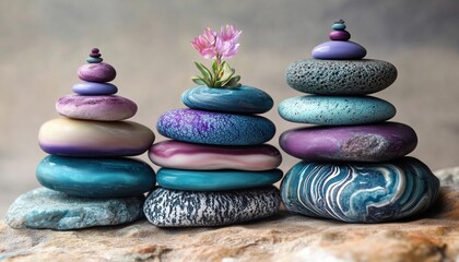 Arrangement Of Stones One On Top Of The Other In A Neat, Organized Manner. Stones Are Carefully Balanced To Create A Stable Structure.
