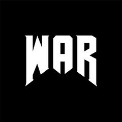 WAR letter logo design for technology company. WAR logo design black and white color combination. WAR logo, WAR vector, WAR design, WAR icon, WAR alphabet. WAR typography logo design.