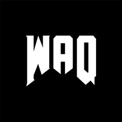 WAQ letter logo design for technology company. WAQ logo design black and white color combination. WAQ logo, WAQ vector, WAQ design, WAQ icon, WAQ alphabet. WAQ typography logo design.