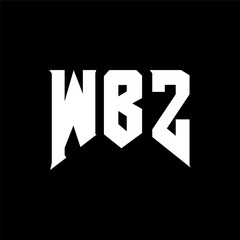 WBZ letter logo design for technology company. WBZ logo design black and white color combination. WBZ logo, WBZ vector, WBZ design, WBZ icon, WBZ alphabet. WBZ typography logo design.