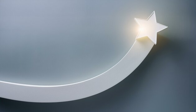 A graph rising along a rounded curve with a shining star at the end of the curve