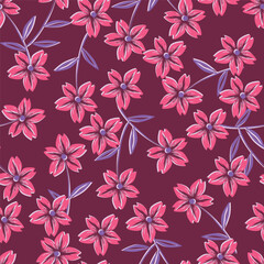 Hand drawn colourful florals Seamless pattern. Abstract Florals pattern. Colourful background. Designed for paper, cover, fabric, decor, wall paper and etc.