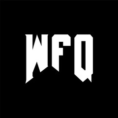 WFQ letter logo design for technology company. WFQ logo design black and white color combination. WFQ logo, WFQ vector, WFQ design, WFQ icon, WFQ alphabet. WFQ typography logo design.