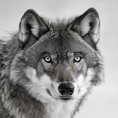 Fototapeta premium close up of a wolf in black and white