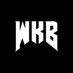 WKB letter logo design for technology company. WKB logo design black and white color combination. WKB logo, WKB vector, WKB design, WKB icon, WKB alphabet. WKB typography logo design.