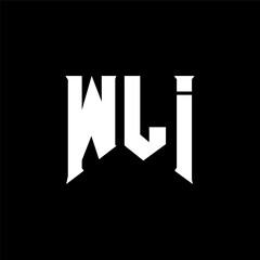 WLI letter logo design for technology company. WLI logo design black and white color combination. WLI logo, WLI vector, WLI design, WLI icon, WLI alphabet. WLI typography logo design.