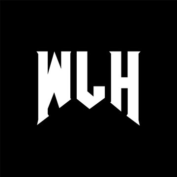 WLH letter logo design for technology company. WLH logo design black and white color combination. WLH logo, WLH vector, WLH design, WLH icon, WLH alphabet. WLH typography logo design.