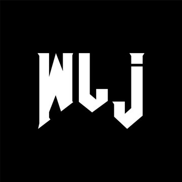 WLJ letter logo design for technology company. WLJ logo design black and white color combination. WLJ logo, WLJ vector, WLJ design, WLJ icon, WLJ alphabet. WLJ typography logo design.