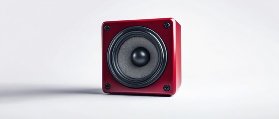 a red speaker on a white background