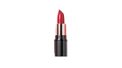The composition features a sleek lipstick transformed into a dynamic shape, set against a minimalist background to enhance its striking appearance. transparent background