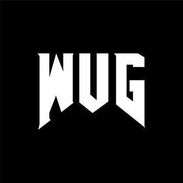 WUG letter logo design for technology company. WUG logo design black and white color combination. WUG logo, WUG vector, WUG design, WUG icon, WUG alphabet. WUG typography logo design.