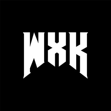 WXK letter logo design for technology company. WXK logo design black and white color combination. WXK logo, WXK vector, WXK design, WXK icon, WXK alphabet. WXK typography logo design.