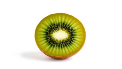 Juicy Kiwi Slice: A Vibrant Close-Up in Crisp Detail