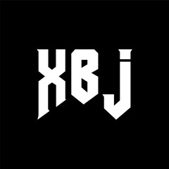 Obraz premium XBJ letter logo design for technology company. XBJ logo design black and white color combination. XBJ logo, XBJ vector, XBJ design, XBJ icon, XBJ alphabet. XBJ typography logo design.