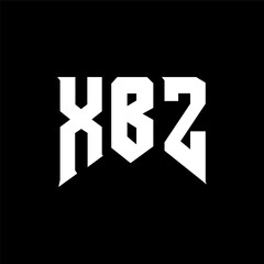 Fototapeta premium XBZ letter logo design for technology company. XBZ logo design black and white color combination. XBZ logo, XBZ vector, XBZ design, XBZ icon, XBZ alphabet. XBZ typography logo design.