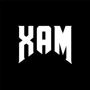 XAM letter logo design for technology company. XAM logo design black and white color combination. XAM logo, XAM vector, XAM design, XAM icon, XAM alphabet. XAM typography logo design.