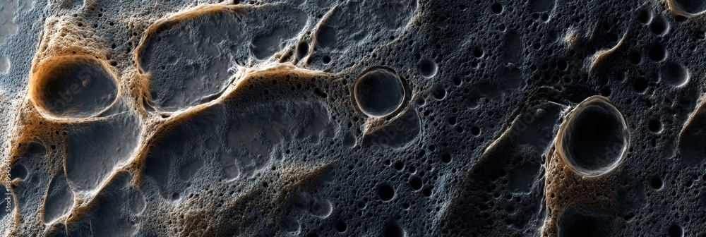 Aufkleber Close up view of microbes present on common surfaces including door handles and smartphones. Generative AI