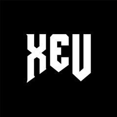 XEU letter logo design for technology company. XEU logo design black and white color combination. XEU logo, XEU vector, XEU design, XEU icon, XEU alphabet. XEU typography logo design.