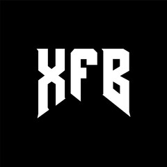 XFB letter logo design for technology company. XFB logo design black and white color combination. XFB logo, XFB vector, XFB design, XFB icon, XFB alphabet. XFB typography logo design.