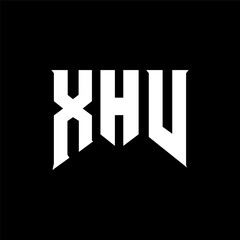 XHV letter logo design for technology company. XHV logo design black and white color combination. XHV logo, XHV vector, XHV design, XHV icon, XHV alphabet. XHV typography logo design.