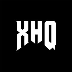 XHQ letter logo design for technology company. XHQ logo design black and white color combination. XHQ logo, XHQ vector, XHQ design, XHQ icon, XHQ alphabet. XHQ typography logo design.
