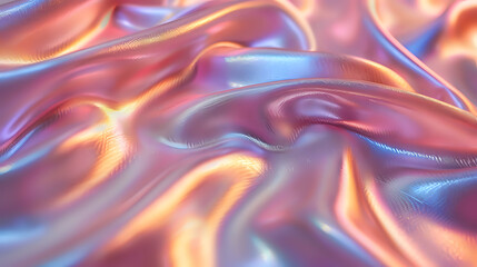 Luxurious abstract background with smooth flowing silk-like texture in blue and copper colors, perfect for elegant design projects, presentations, or luxury brand marketing materials.