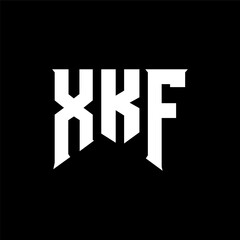 XKF letter logo design for technology company. XKF logo design black and white color combination. XKF logo, XKF vector, XKF design, XKF icon, XKF alphabet. XKF typography logo design.