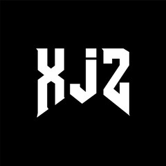 XJZ letter logo design for technology company. XJZ logo design black and white color combination. XJZ logo, XJZ vector, XJZ design, XJZ icon, XJZ alphabet. XJZ typography logo design.