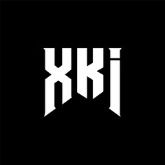 XKI letter logo design for technology company. XKI logo design black and white color combination. XKI logo, XKI vector, XKI design, XKI icon, XKI alphabet. XKI typography logo design.